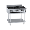 B+S Black BT-SB4-CBR3 Combination Four Burners 300mm Char Broiler