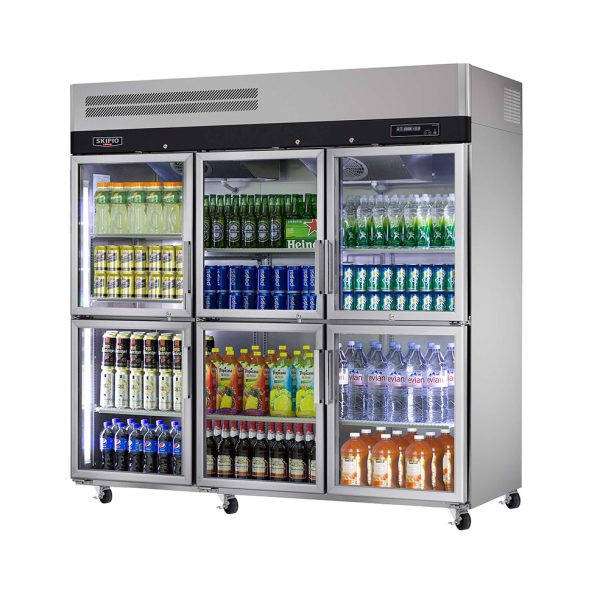 Turbo Air 6 x Half Glass Door Upright Fridge/KR65-6G